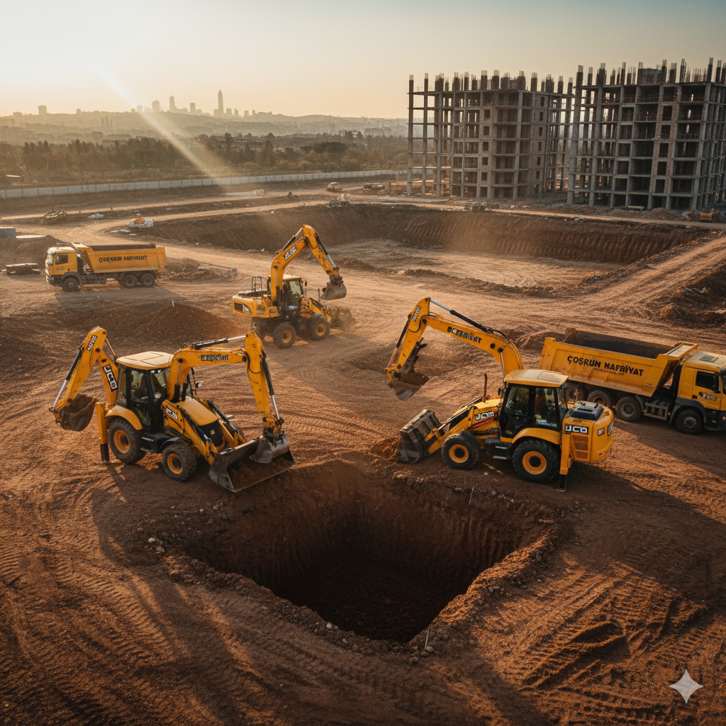 Tepeören Konut Projesi Temel Kazısı JCB